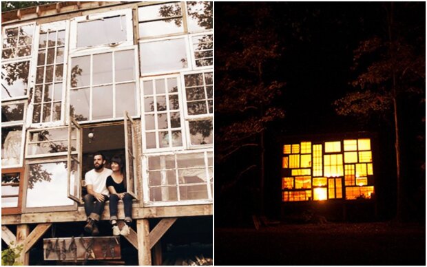 Fulfilled dream: A couple built a house from window frames in the forest and enjoy its beauty