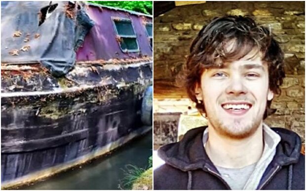 An eighteen-year-old boy purchased an old boat and with his own hands transformed it into a floating house